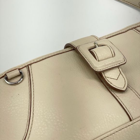 Vintage Y2K Small Neutral Leather Shoulder Purse - Picture 4 of 11